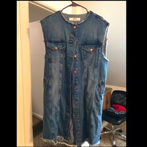 Zara sleeveless long denim jacket